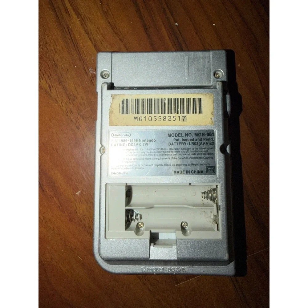 Nintendo Gameboy Pocket MGB001 Grey Gray Handheld Console - Parts or Repair